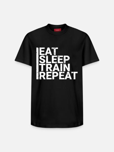Eat Sleep Train Repeat - Relaxed Unisex Supima Cotton T-Shirt – by SPREAD - black
