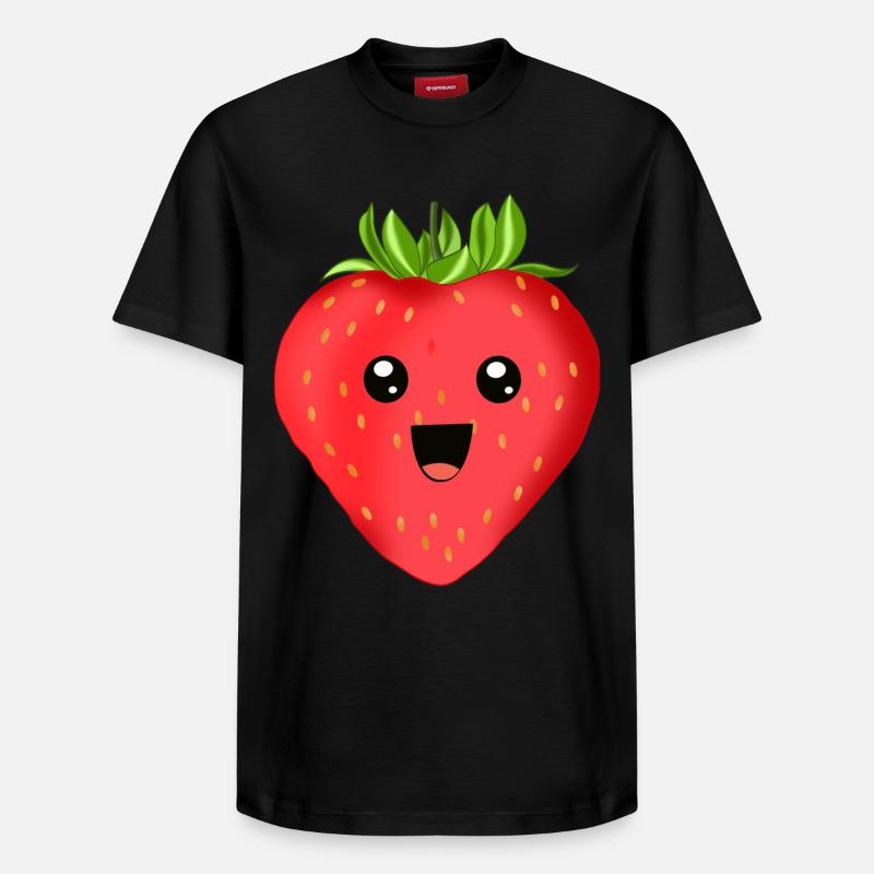 Fraise - design - T-shirt unisexe décontracté en coton Supima – de SPREAD - noir