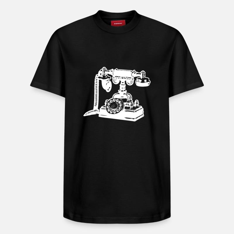 Téléphone antique - T-shirt unisexe décontracté en coton Supima – de SPREAD - noir