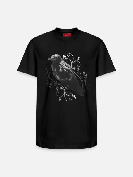 Der Rabe Edgar Allan Poe - Relaxed Unisex Supima Cotton T-Shirt – von SPREAD - Schwarz