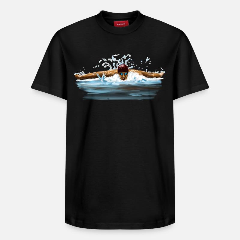 Schwimmer - Relaxed Unisex Supima Cotton T-Shirt – von SPREAD - Schwarz
