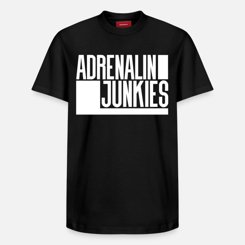 Adrenaline Junkies - Relaxed Unisex Supima Cotton T-Shirt – by SPREAD - black
