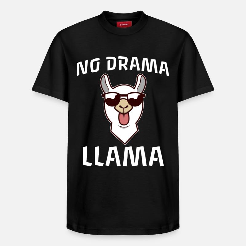Pas de drame Lama - T-shirt unisexe décontracté en coton Supima – de SPREAD - noir