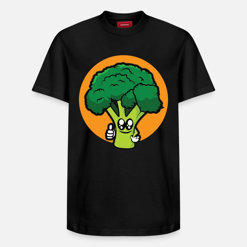 brocoli rigolo - design - T-shirt unisexe décontracté en coton Supima – de SPREAD - noir