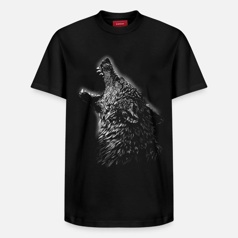 Wolf - Relaxed Unisex Supima Cotton T-Shirt – von SPREAD - Schwarz