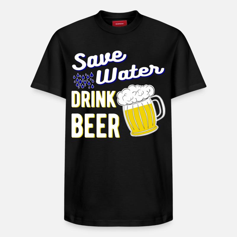 Save Water Drink Beer - Relaxed Unisex Supima Cotton T-Shirt – von SPREAD - Schwarz