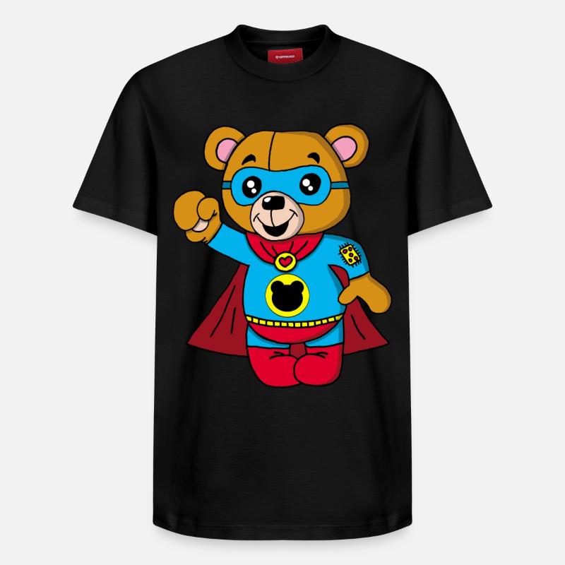 Super ourson en peluche - T-shirt unisexe décontracté en coton Supima – de SPREAD - noir