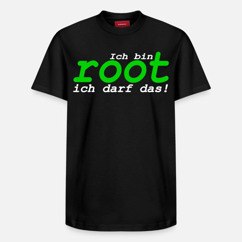 Ich bin root ich darf das - Relaxed Unisex Supima Cotton T-Shirt – von SPREAD - Schwarz