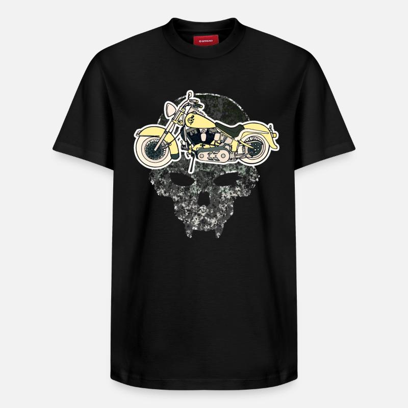 Moto Crâne - T-shirt unisexe décontracté en coton Supima – de SPREAD - noir