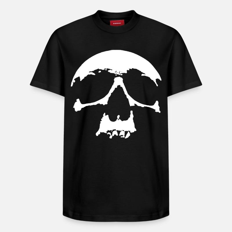 skull - Relaxed Unisex Supima Cotton T-Shirt – von SPREAD - Schwarz