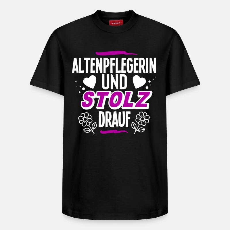 Altenpflegerin - Relaxed Unisex Supima Cotton T-Shirt – von SPREAD - Schwarz