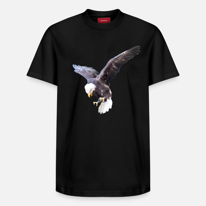 L’aigle en piqué - T-shirt unisexe décontracté en coton Supima – de SPREAD - noir