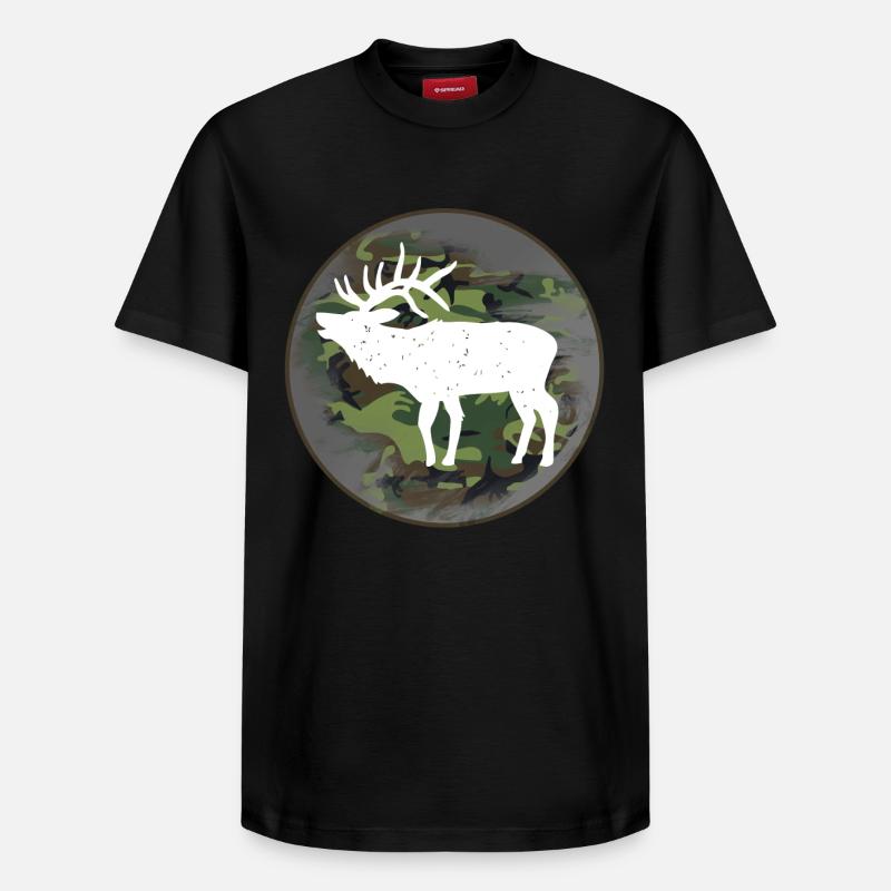 Jäger Jagen Elch - Relaxed Unisex Supima Cotton T-Shirt – von SPREAD - Schwarz