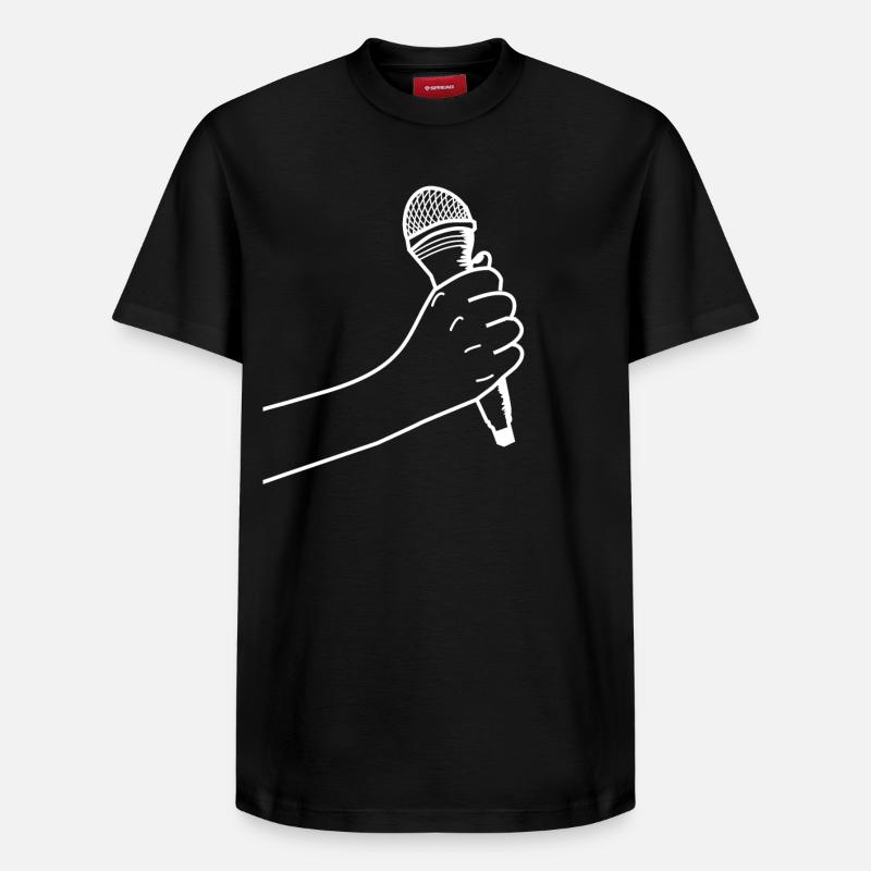 Hand mit Mikrofon - Relaxed Unisex Supima Cotton T-Shirt – von SPREAD - Schwarz