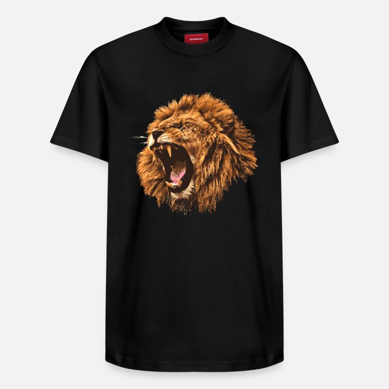 brüllender Löwe Geschenk - Relaxed Unisex Supima Cotton T-Shirt – von SPREAD - Schwarz