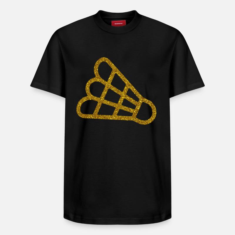 Gold Badminton - Relaxed Unisex Supima Cotton T-Shirt – von SPREAD - Schwarz