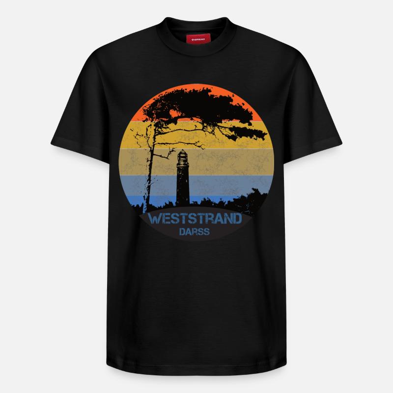 Ostsee, Darss, Weststrand - Relaxed Unisex Supima Cotton T-Shirt – von SPREAD - Schwarz