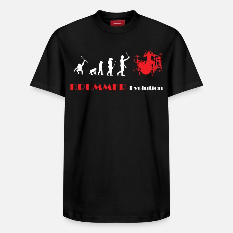 DRUMMER Evolution rot - T-shirt unisexe décontracté en coton Supima – de SPREAD - noir