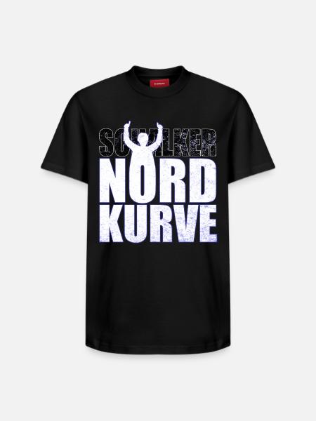 Schalke Nordkurve bogstaver gaveidee - Unisex T-shirt i Supima-bomuld med afslappet pasform – fra SPREAD - sort