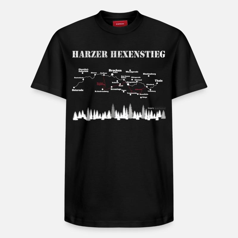 Harzer Hexenstieg - Relaxed Unisex Supima Cotton T-Shirt – von SPREAD - Schwarz