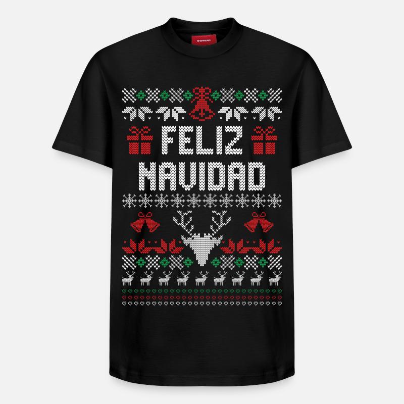 Feliz Navidad - T-shirt unisexe décontracté en coton Supima – de SPREAD - noir