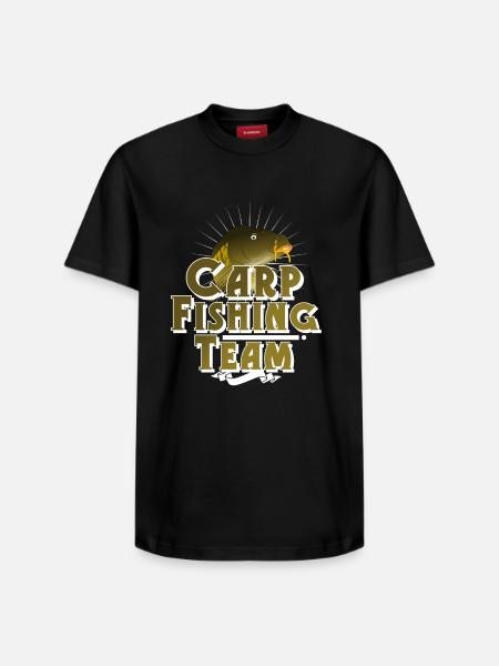 Carp fishing angler fishing - Relaxed Unisex Supima Cotton T-Shirt – by SPREAD - black