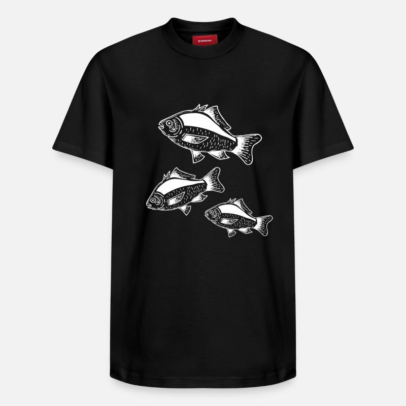 Poissons - T-shirt unisexe décontracté en coton Supima – de SPREAD - noir