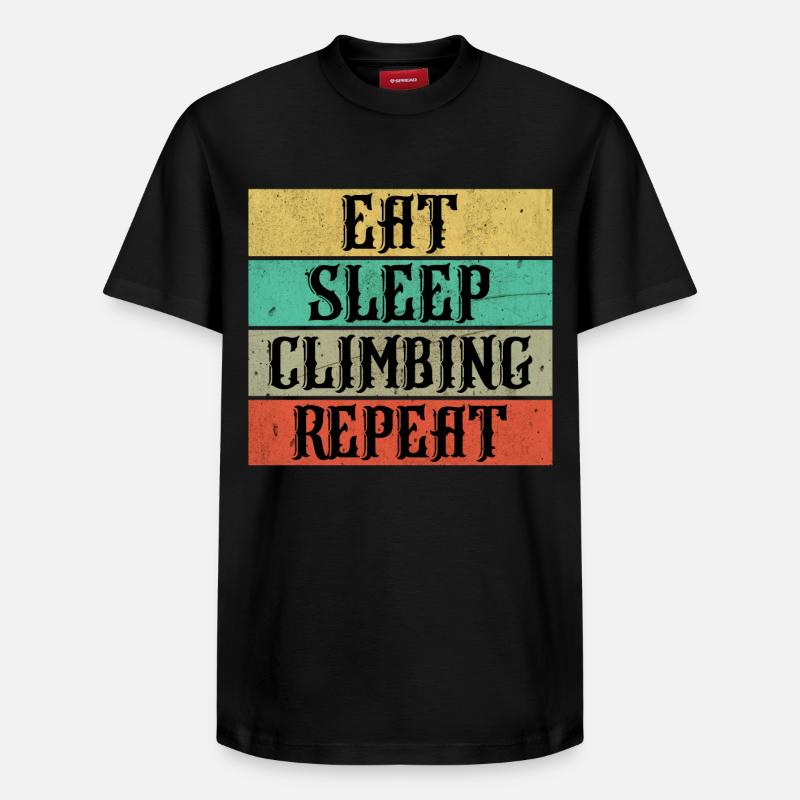 Climbing Klettern - Relaxed Unisex Supima Cotton T-Shirt – von SPREAD - Schwarz