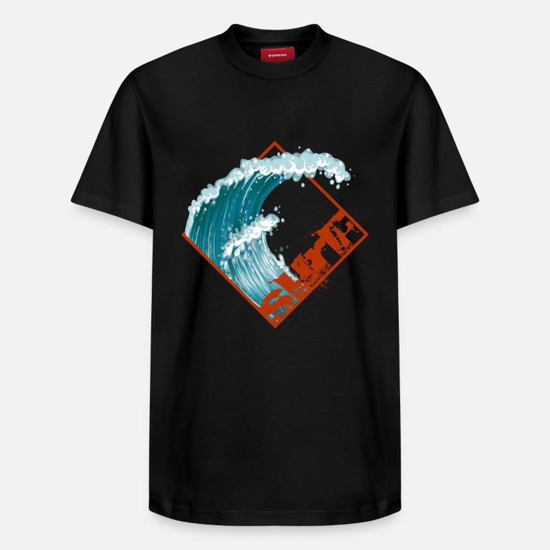 Surfeurs surfeurs surfeurs - T-shirt unisexe décontracté en coton Supima – de SPREAD - noir