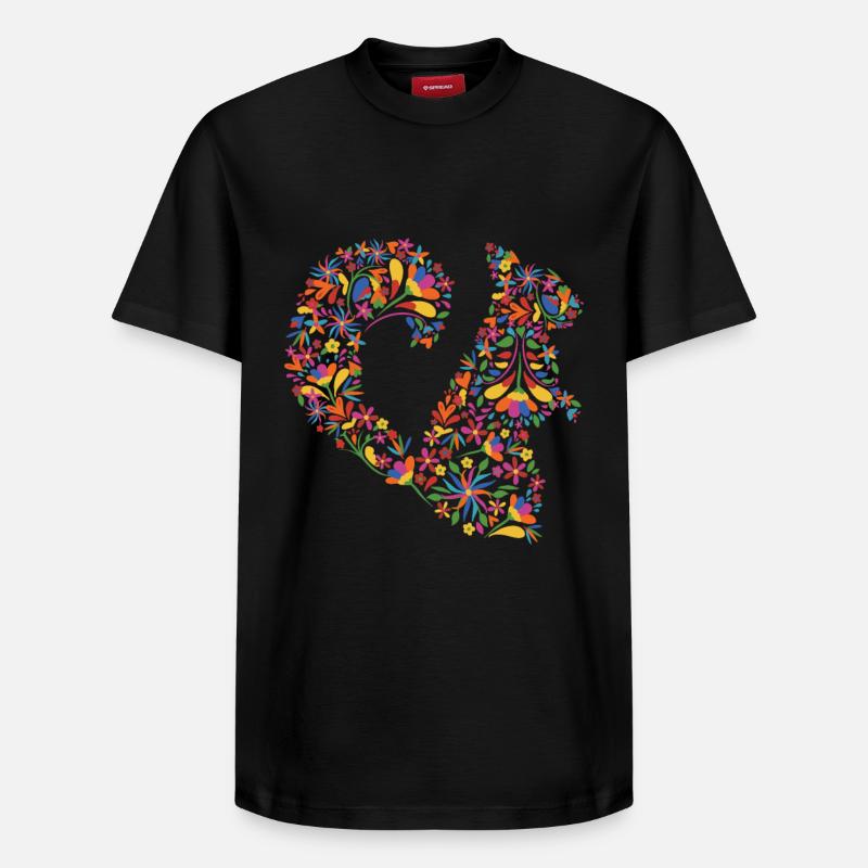 Fleur Écureuil - T-shirt unisexe décontracté en coton Supima – de SPREAD - noir
