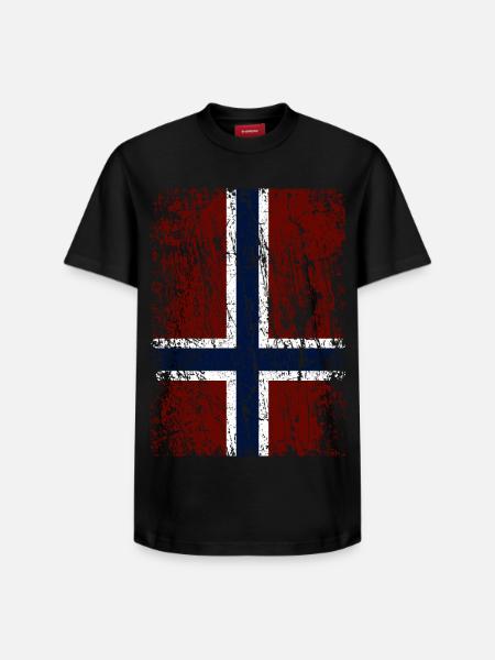 Norwegian flag upright (dark) - Relaxed Unisex Supima Cotton T-Shirt – by SPREAD - black