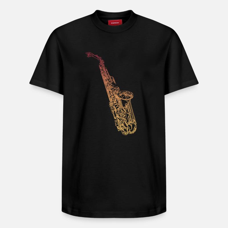 Saxophone ténor - T-shirt unisexe décontracté en coton Supima – de SPREAD - noir