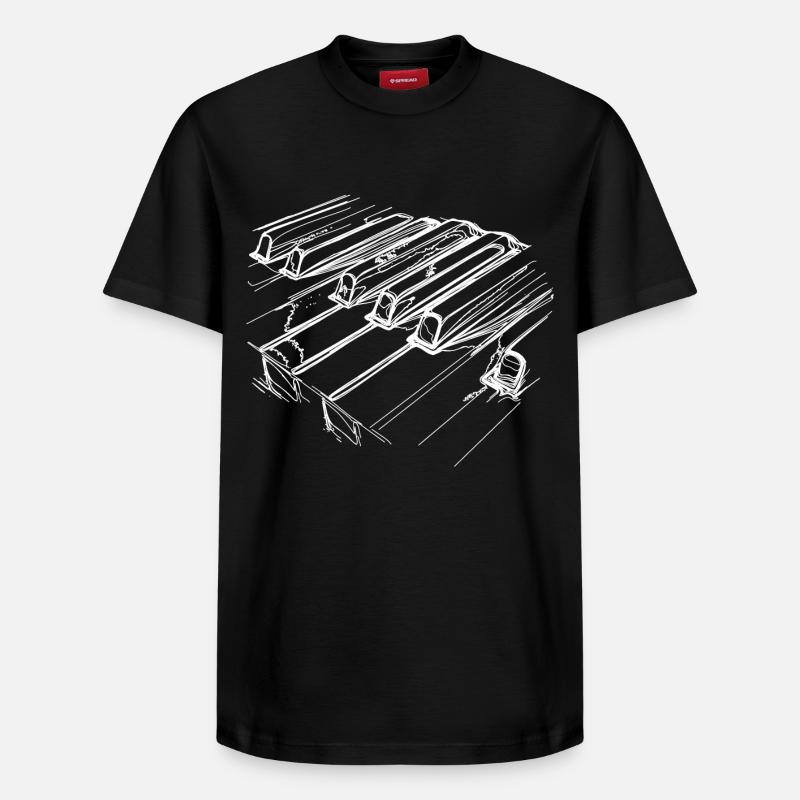 Piano - T-shirt unisexe décontracté en coton Supima – de SPREAD - noir