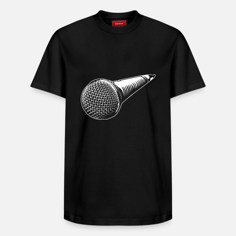 Mikrofon - Relaxed Unisex Supima Cotton T-Shirt – von SPREAD - Schwarz