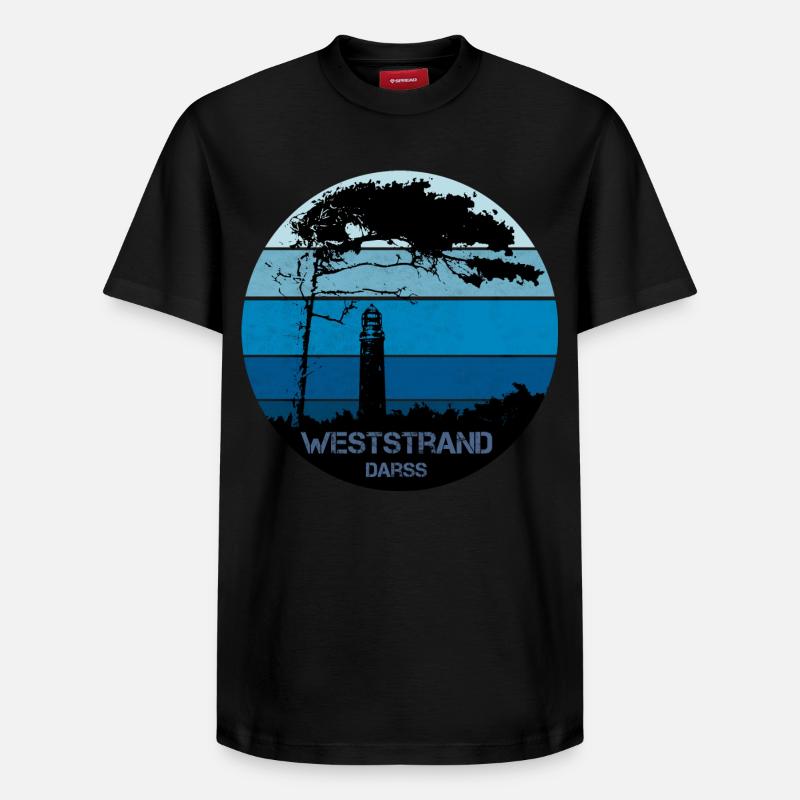 Ostsee, Darss, Weststrand - Relaxed Unisex Supima Cotton T-Shirt – von SPREAD - Schwarz