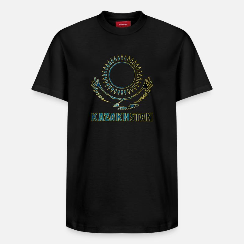 Kasachstan Steppenadler Geschenk - Relaxed Unisex Supima Cotton T-Shirt – von SPREAD - Schwarz