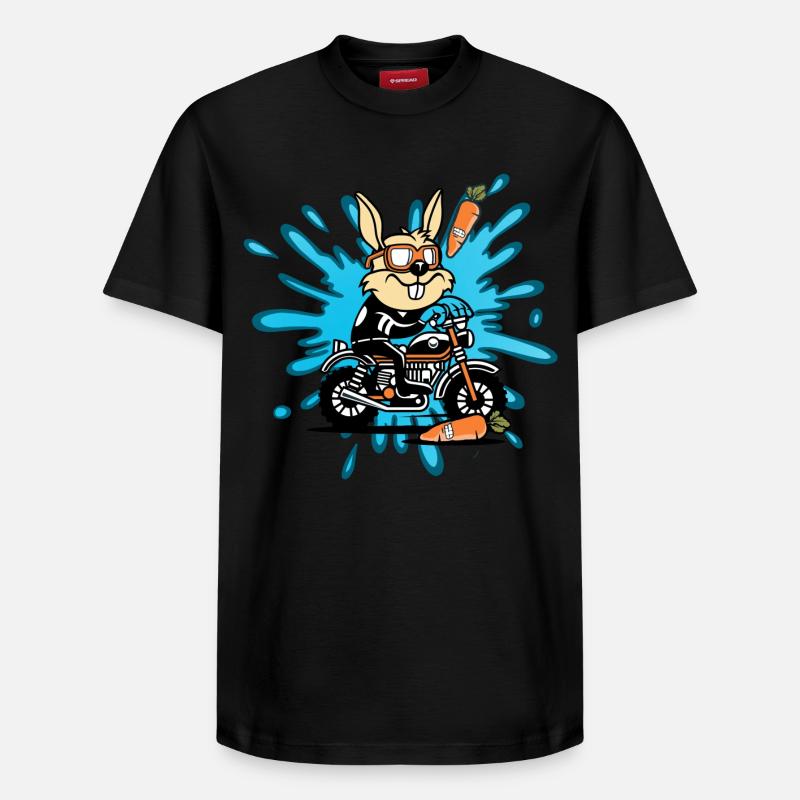 Cadeau moto lapin lapin - T-shirt unisexe décontracté en coton Supima – de SPREAD - noir