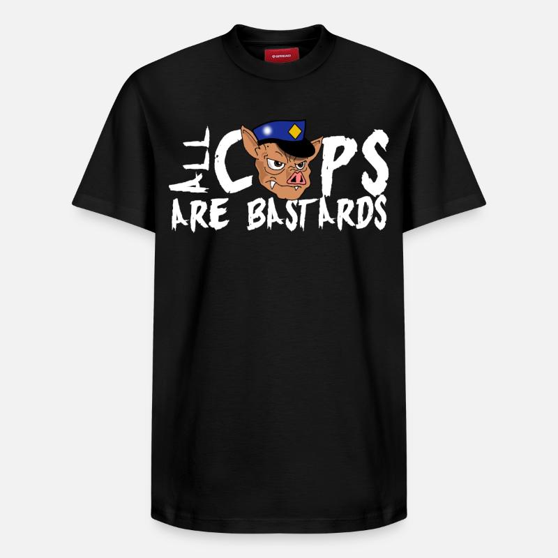Cops sind scheiße ! - Relaxed Unisex Supima Cotton T-Shirt – von SPREAD - Schwarz