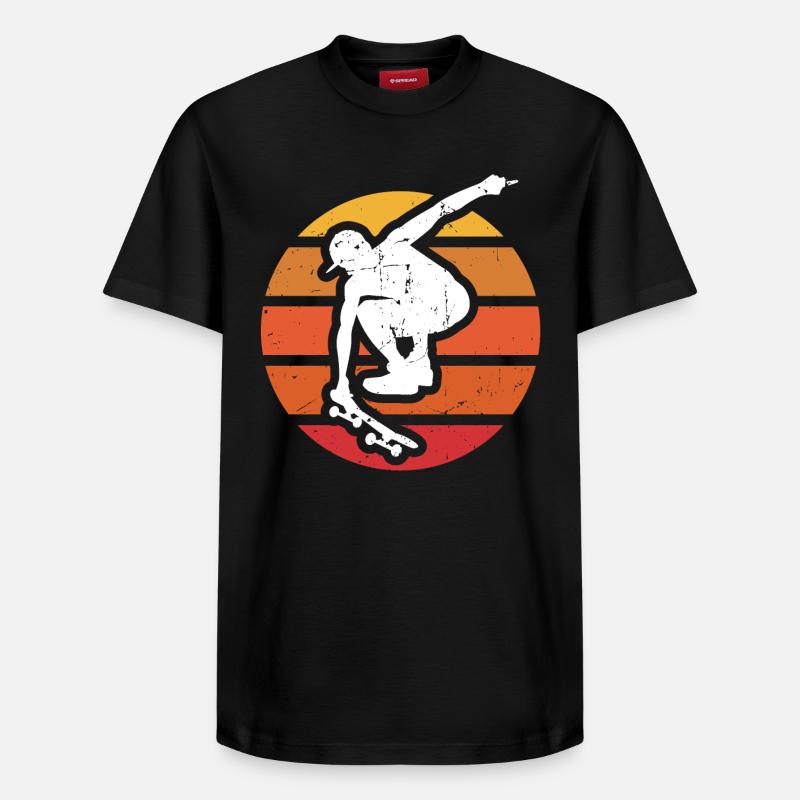 planche à roulette - T-shirt unisexe décontracté en coton Supima – de SPREAD - noir