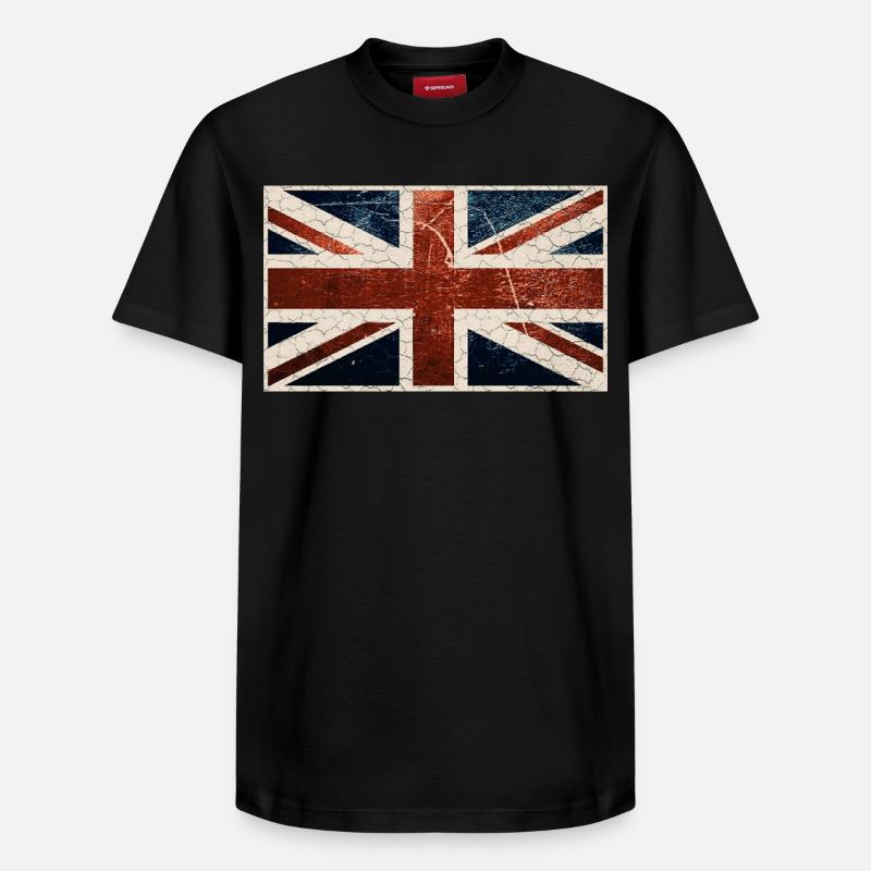 Drapeau anglais - T-shirt unisexe décontracté en coton Supima – de SPREAD - noir