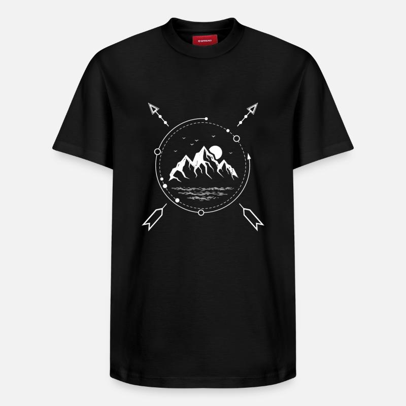 Berge - Relaxed Unisex Supima Cotton T-Shirt – von SPREAD - Schwarz