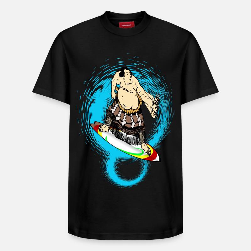 Surfeur de sumo - T-shirt unisexe décontracté en coton Supima – de SPREAD - noir