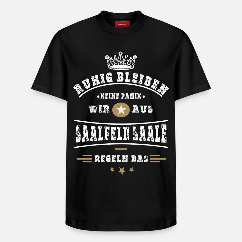 Saalfeld, Thüringen - Relaxed Unisex Supima Cotton T-Shirt – von SPREAD - Schwarz