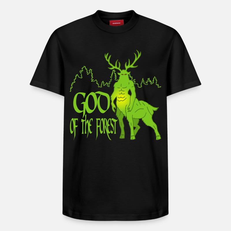 Dieu écologique de la forêt - T-shirt unisexe décontracté en coton Supima – de SPREAD - noir