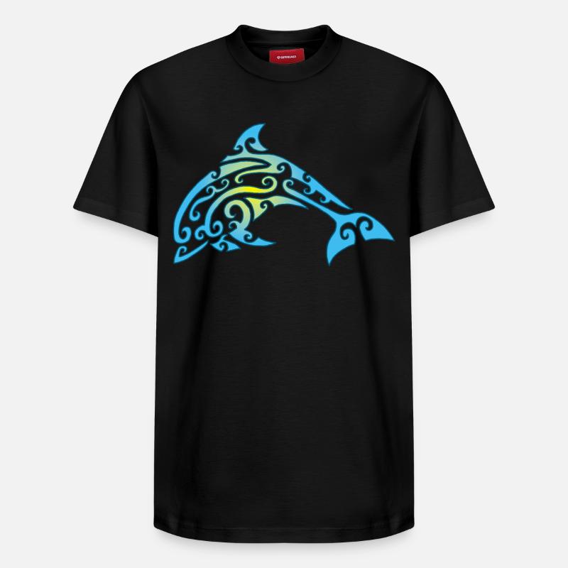 Dauphin de Polynésie - T-shirt unisexe décontracté en coton Supima – de SPREAD - noir