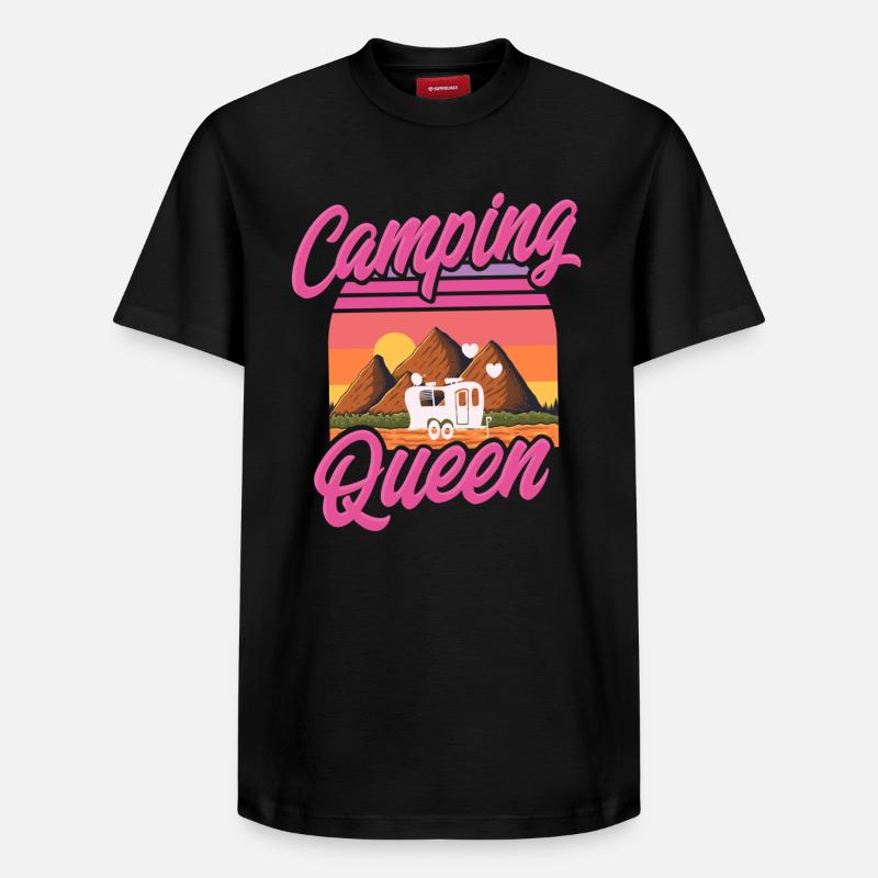 Camping Queen - Relaxed Unisex Supima Cotton T-Shirt – von SPREAD - Schwarz