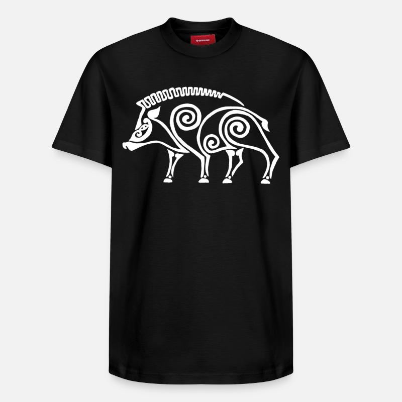 weißer keltischer Eber - Relaxed Unisex Supima Cotton T-Shirt – von SPREAD - Schwarz