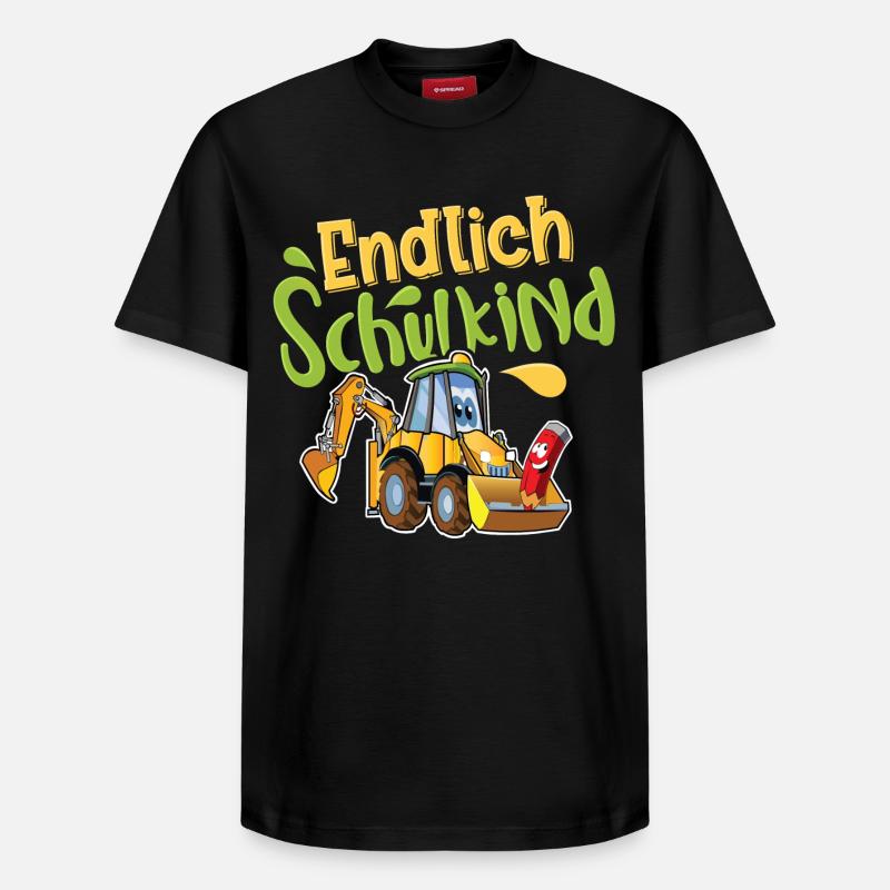 Endlich Schulkind Bagger - Relaxed Unisex Supima Cotton T-Shirt – von SPREAD - Schwarz