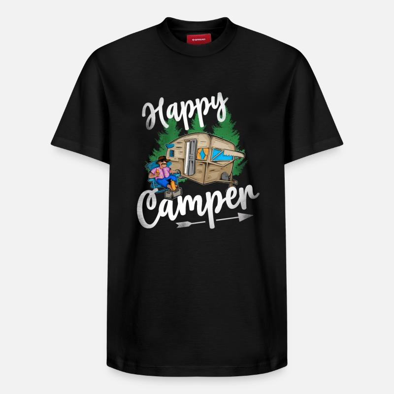 Happy Camper - T-shirt unisexe décontracté en coton Supima – de SPREAD - noir
