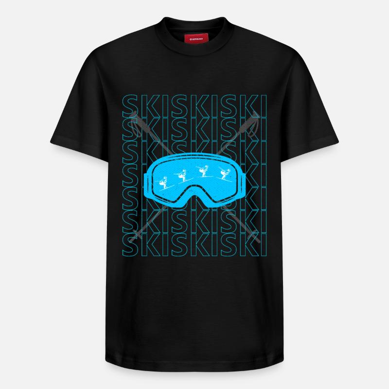 Ski ski lunettes ski - T-shirt unisexe décontracté en coton Supima – de SPREAD - noir